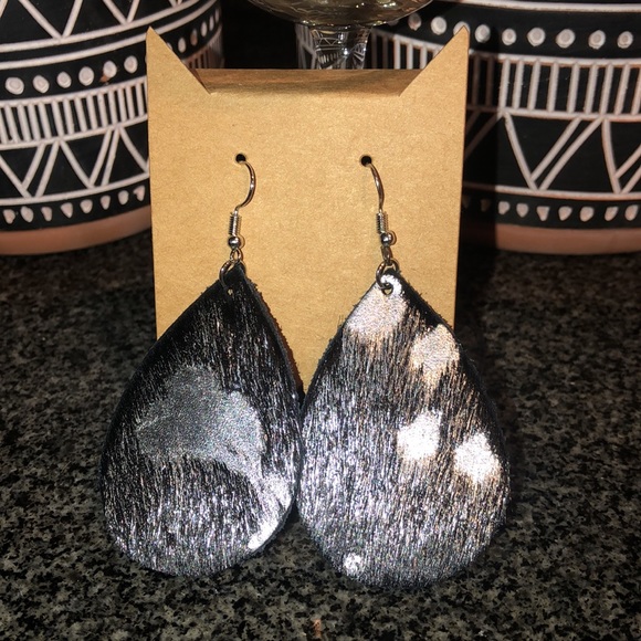 Handmade Leather Teardrop Earrings $16 each pair - Picture 4 of 8